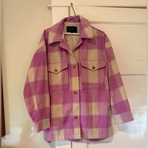 Pink and Cream Plaid Jacket (Shacket)